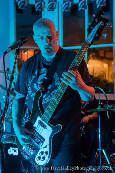 Photograph of Paul Smith (bass & backing vocals) with Broken Bones at Prince of Wales, Surbiton, Kingston-upon-Thames, Surrey, UK on 10/03/18.