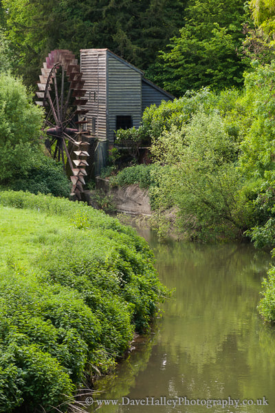 Photograph of Waterwheel on the River Mole at at Painshill Park, Cobham, Surrey, UK.